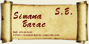 Simana Barać vizit kartica